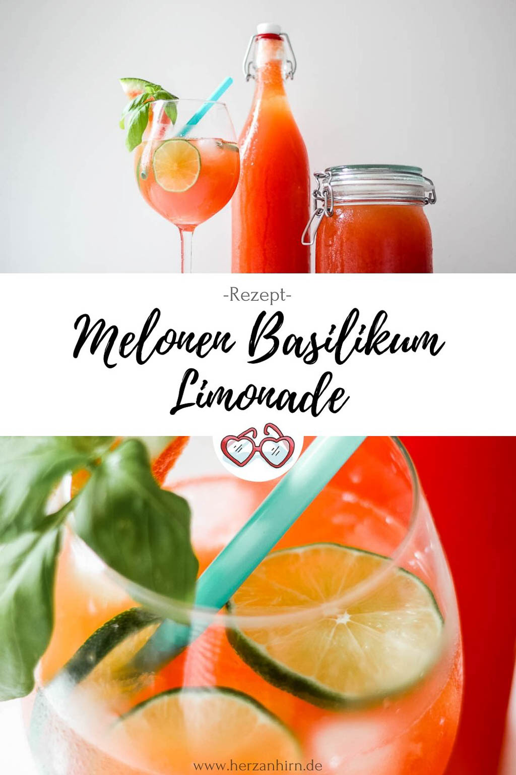 Melonen Basilikum Limonade Rezept Pinterest Grafik