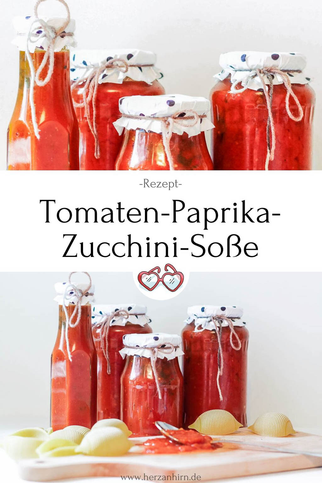 Tomaten-Paprika-Zucchini-Soße Pinterest Grafik
