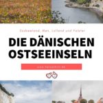 Ausflugsziele und Sehenswürdigkeiten auf den dänischen Ostseeinseln Südseeland, Møn, Lolland und Falster Pinterest Grafik