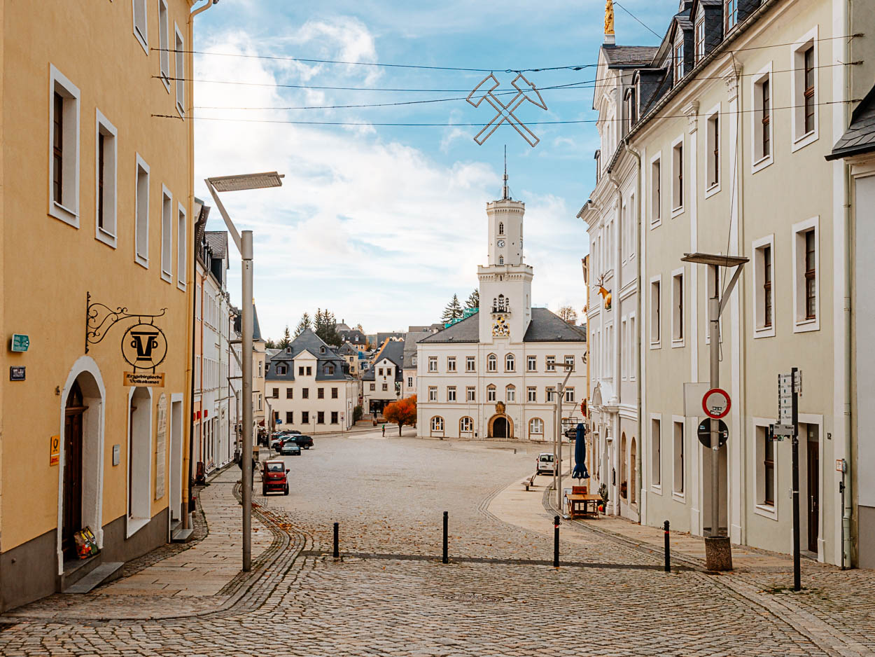 Markt in Schneeberg im Erzgebirge Markt in Schneeberg im Erzgebirge